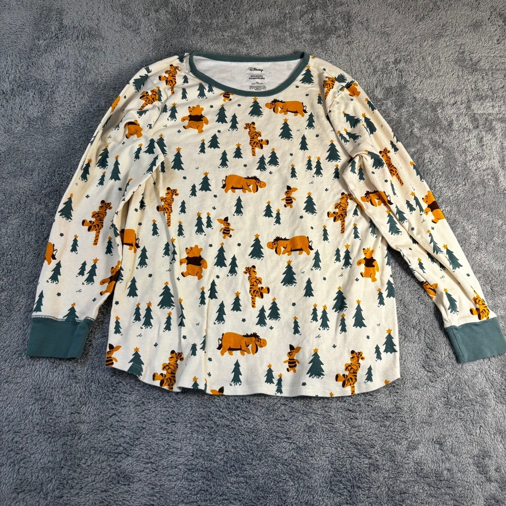 Disney Amazon Essentials Winnie the Pooh Christmas Pajama Set XXL Cream Green